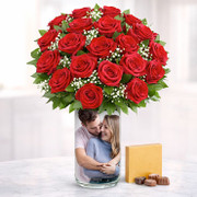 Vase of Roses with Personalized Photo, USA, USA